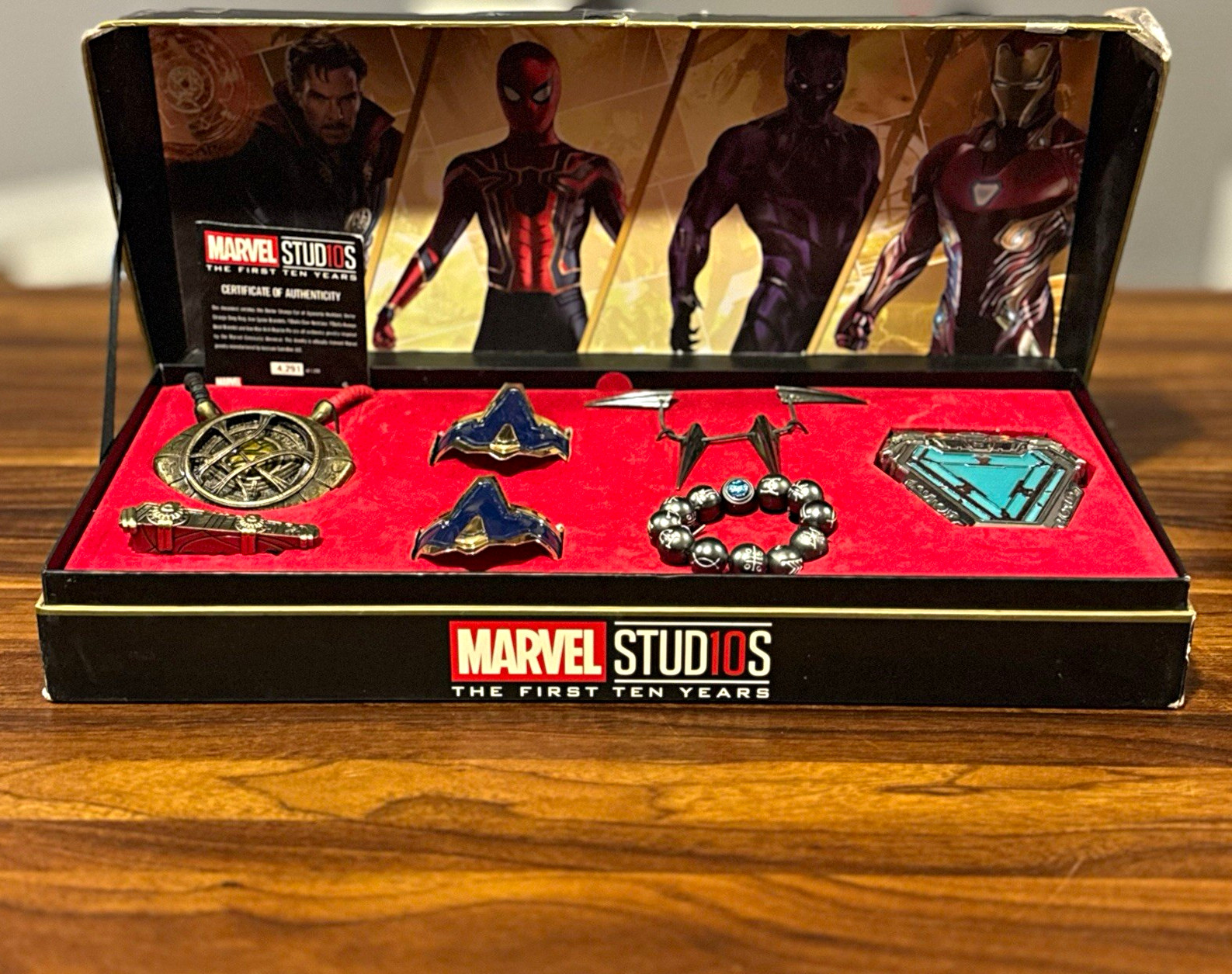 Marvel Studios First Ten Years Metal Jewelry Set w/ COA Limited