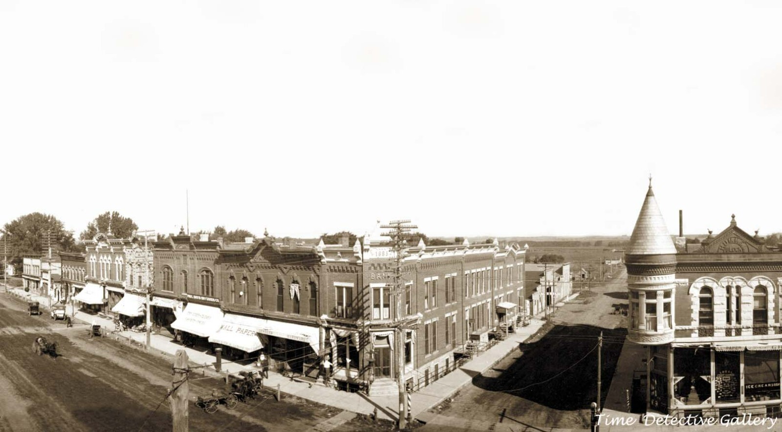 Business District, Grundy Center, Iowa - 1908 - Historic Photo Print