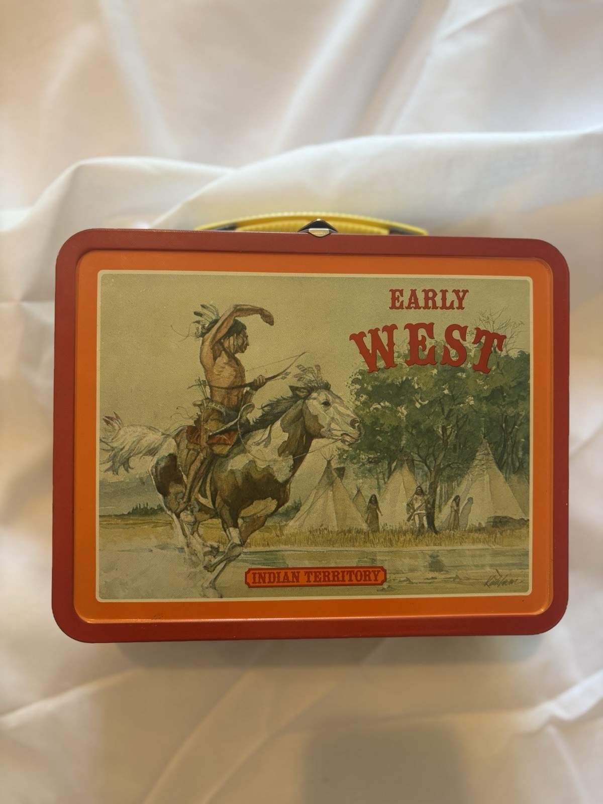 Vintage 1980s Early West Metal Lunchbox Buffalo Bill & Geronimo Ohio Art