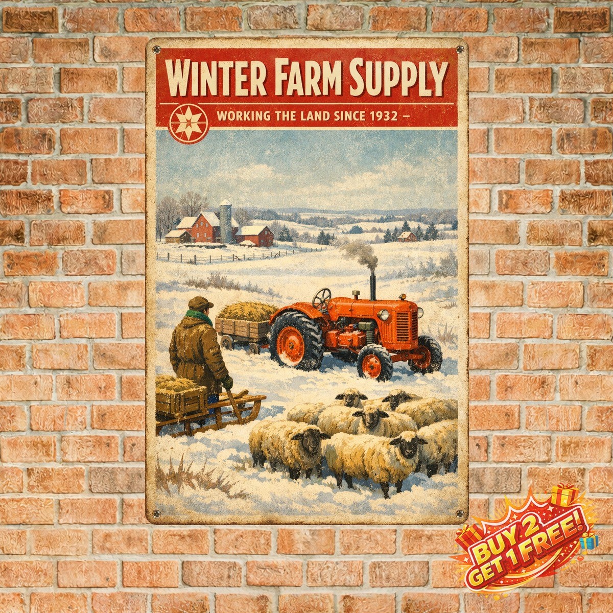 Allis Chalmers by Trevor Mitchell Wall Decor 8x12 Tin Metal Sign Garage