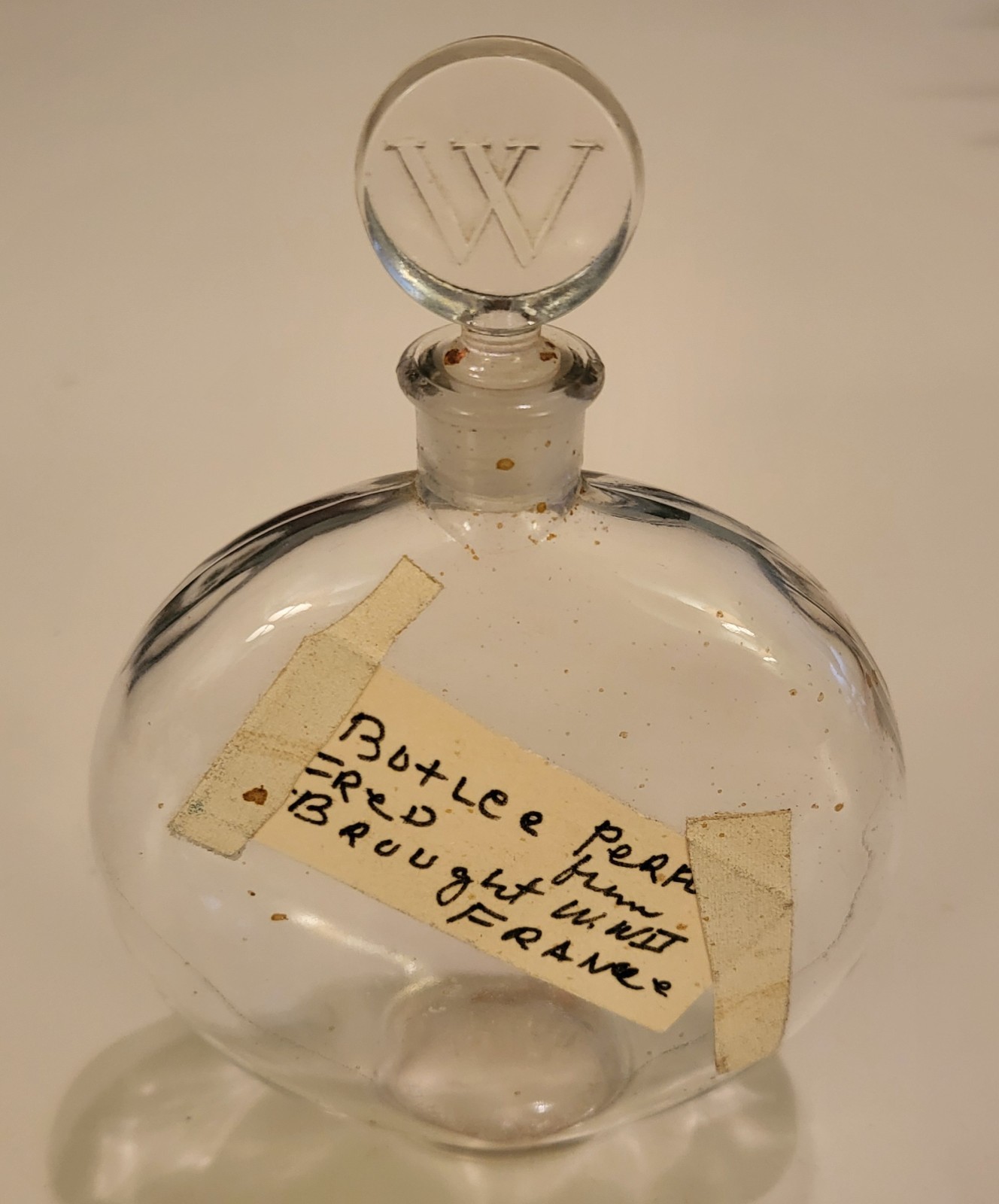 Vintage Worth Perfume Bottle Lalique Design--Clear Glass HP France Mark 5.5