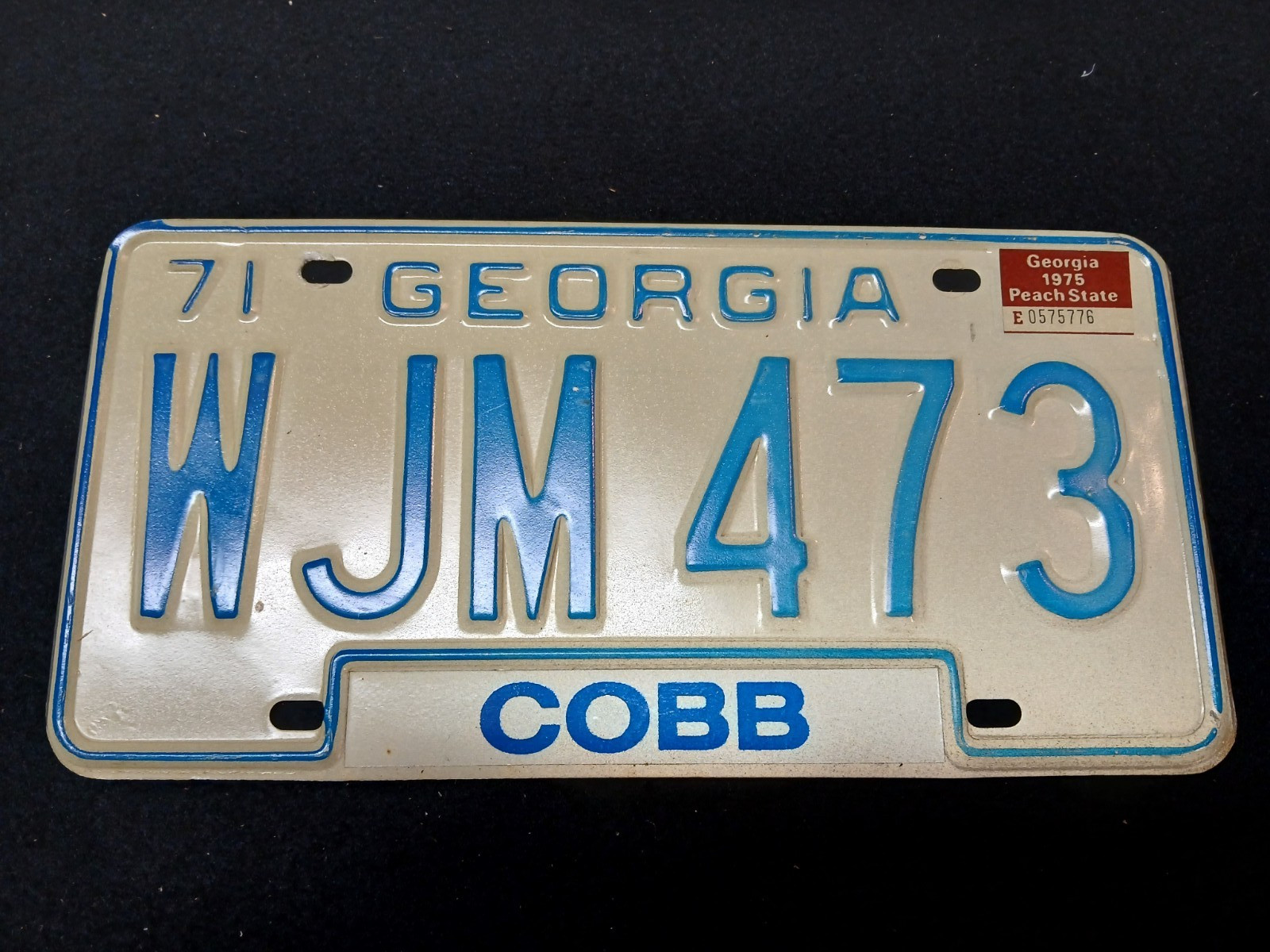 1971 Georgia license plate Cobb County