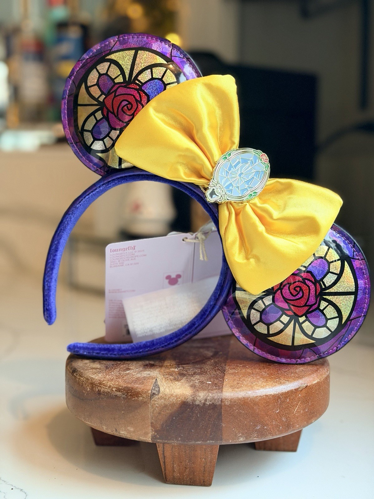 Loungefly Disney Beauty and the Beast Princess Belle Stained Glass Ears NWT