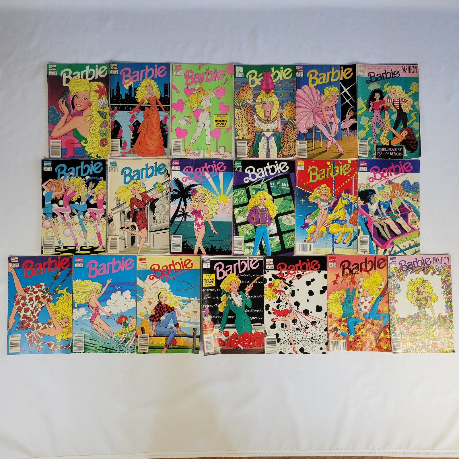 Vtg 90s Lot of 19 Marvel Comics Barbie Comic Books Mixed 1991 1992 1993 Colorful