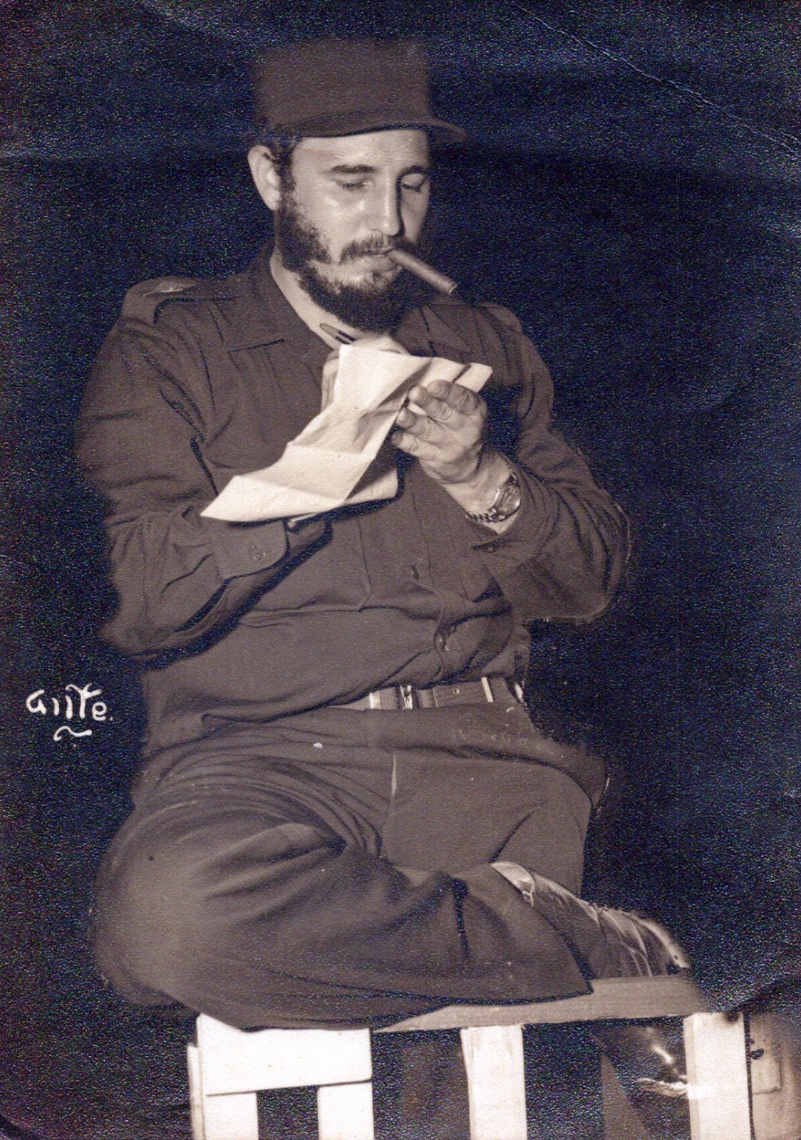 RARE CUBA CUBAN FIDEL CASTRO STUDIOS NARANJO PORTRAIT 1959 ORIG PHOTO MA94