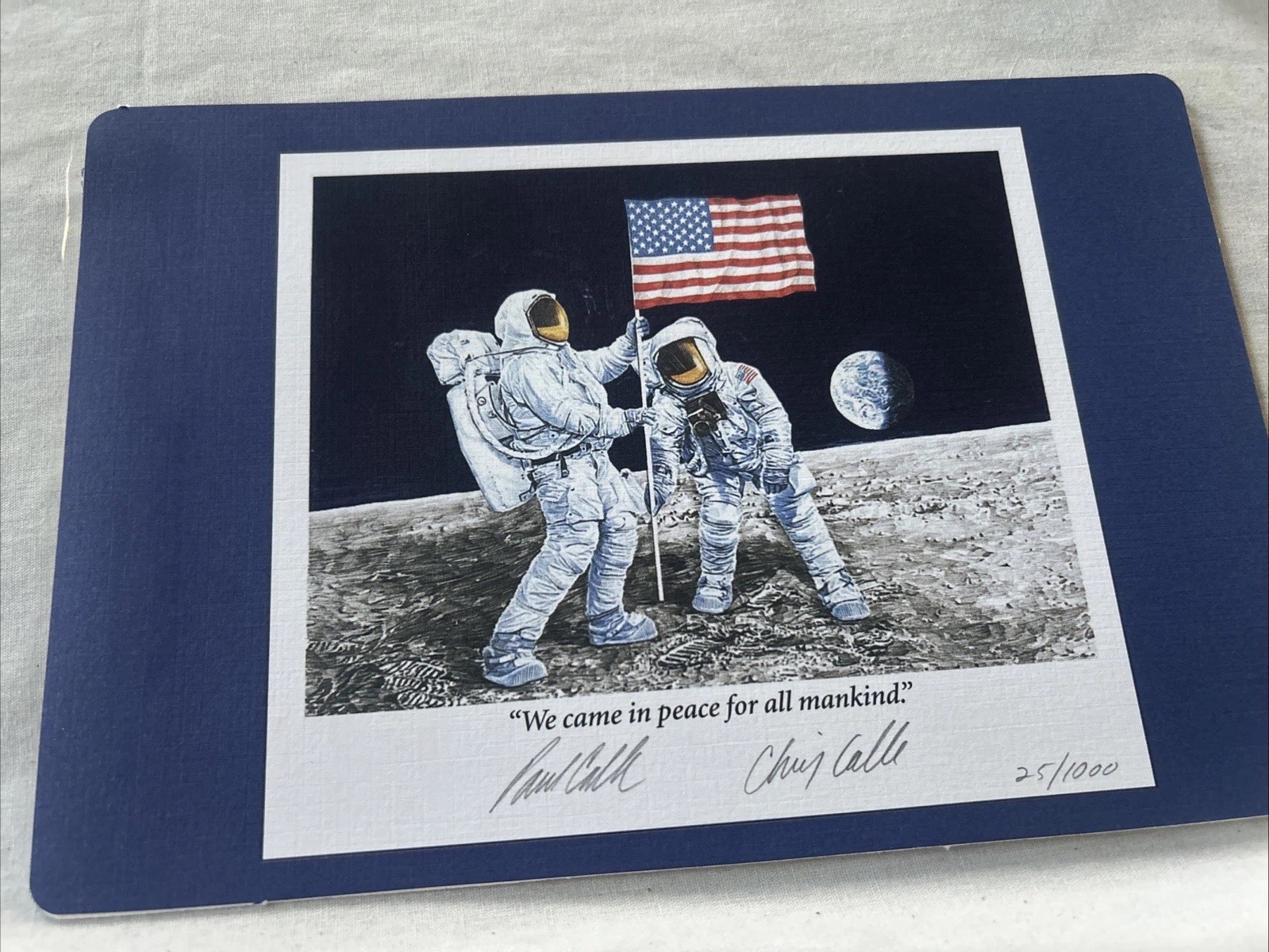 Paul Calle, Chris Signed/Numbered 1969 First Men On  Moon W1