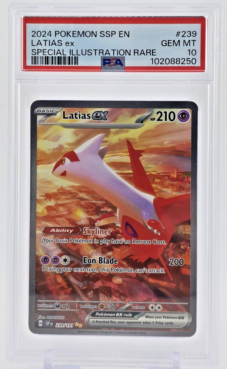PSA 10 2024 LATIAS EX POKEMON CARD SPECIAL ILLUSTRATION RARE SSP EN GEM MINT 239