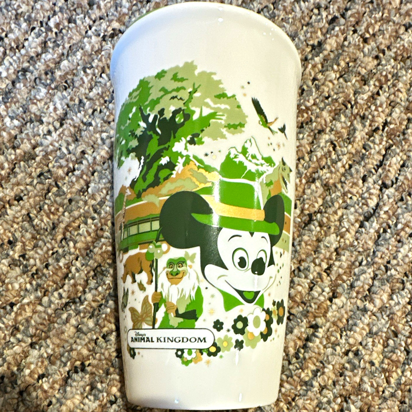 Starbucks Disney Parks Animal Kingdom Mickey Mouse Travel Cup White Green
