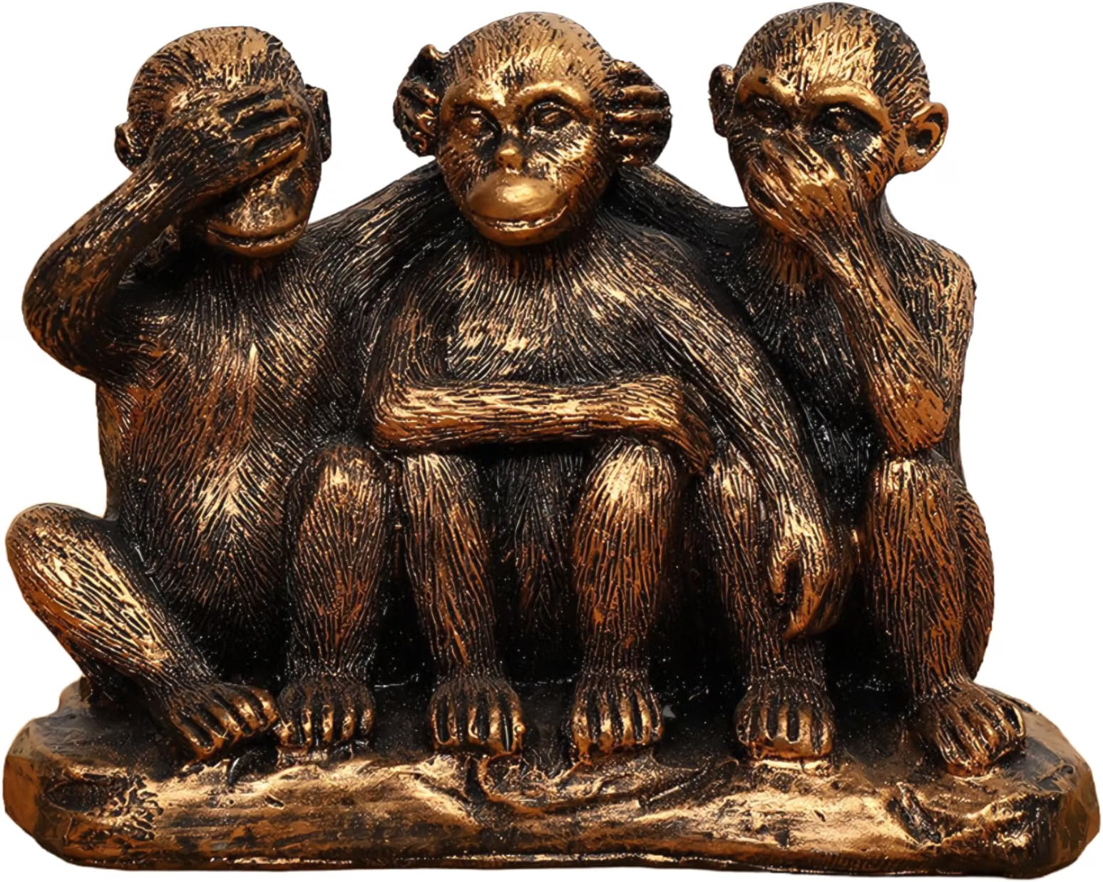 3 Wise Monkeys Statue Set - 3 in 1 Bronze Coated Resin Monkey - Hear No Evil See 3 Wise Monkeys Statue Set - 3 in 1 Bronze Coated Resin Monkey - Hear No Evil See