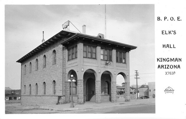 B.P.O.E. Elk\'s Hall Kingman Arizona 1950s OLD PHOTO B.P.O.E. Elk\'s Hall Kingman Arizona 1950s OLD PHOTO