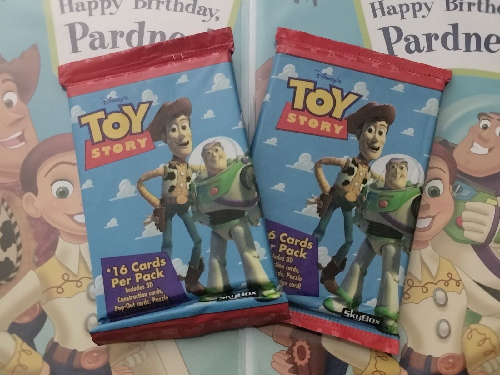 🔥 2x 1995 Skybox Toy Story Trading Cards Series 1 Sealed Packs 16 Cards Per