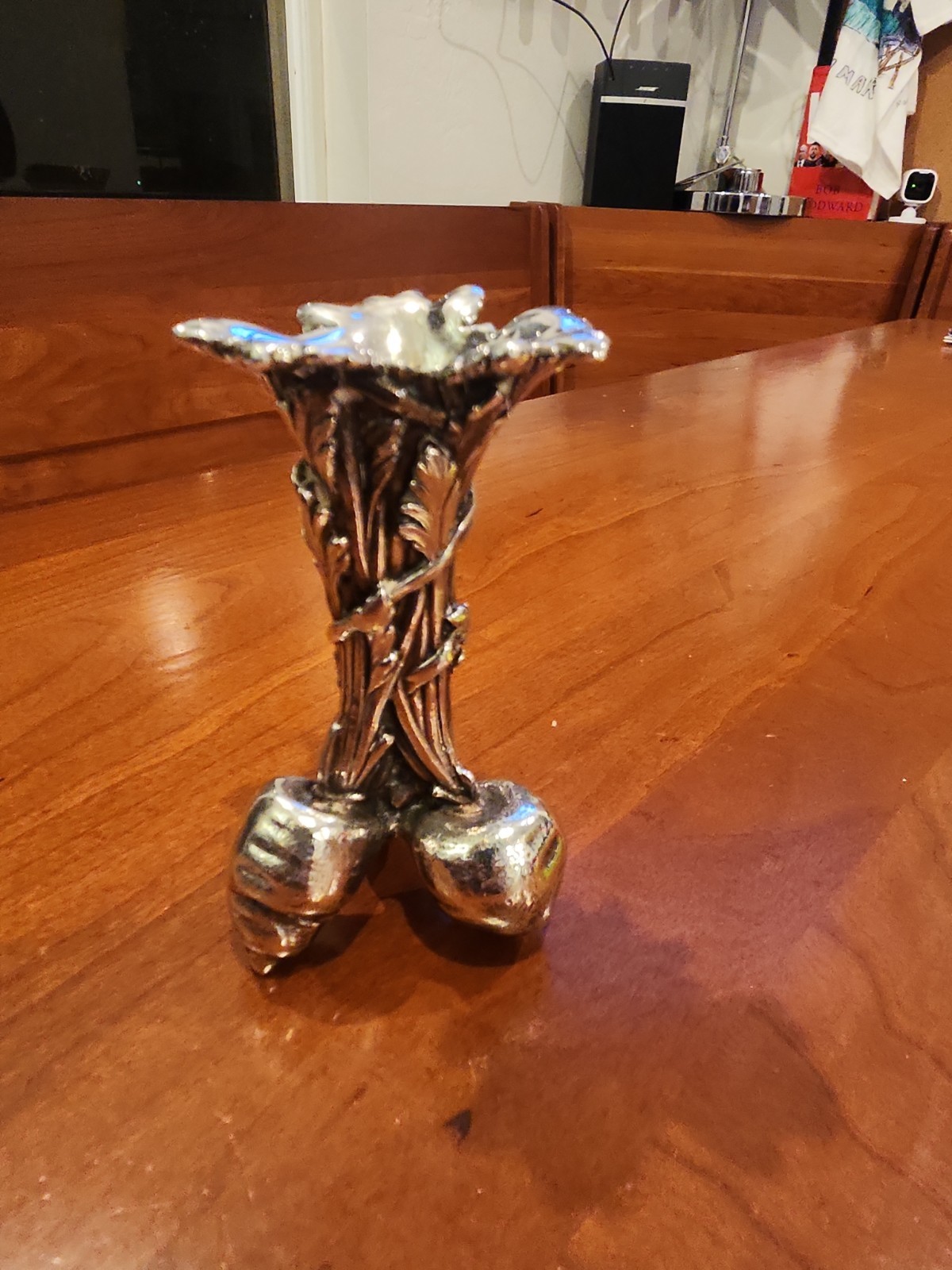 Vintage Famous Christofle Silver-plated Carrots Bud Vase, ~4.25