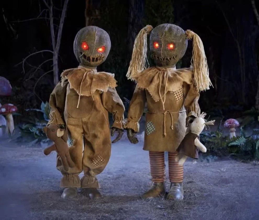 Home Depot Wicked Woods Burlap Twins Animated Halloween Animatronic SHIPS NOW 🖤