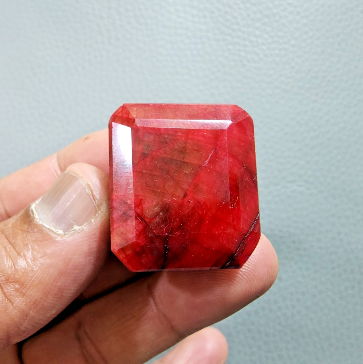 158 Ct Beautiful A+ HUGE Red Ruby Museum Grade Certified Square Loose Gemstone