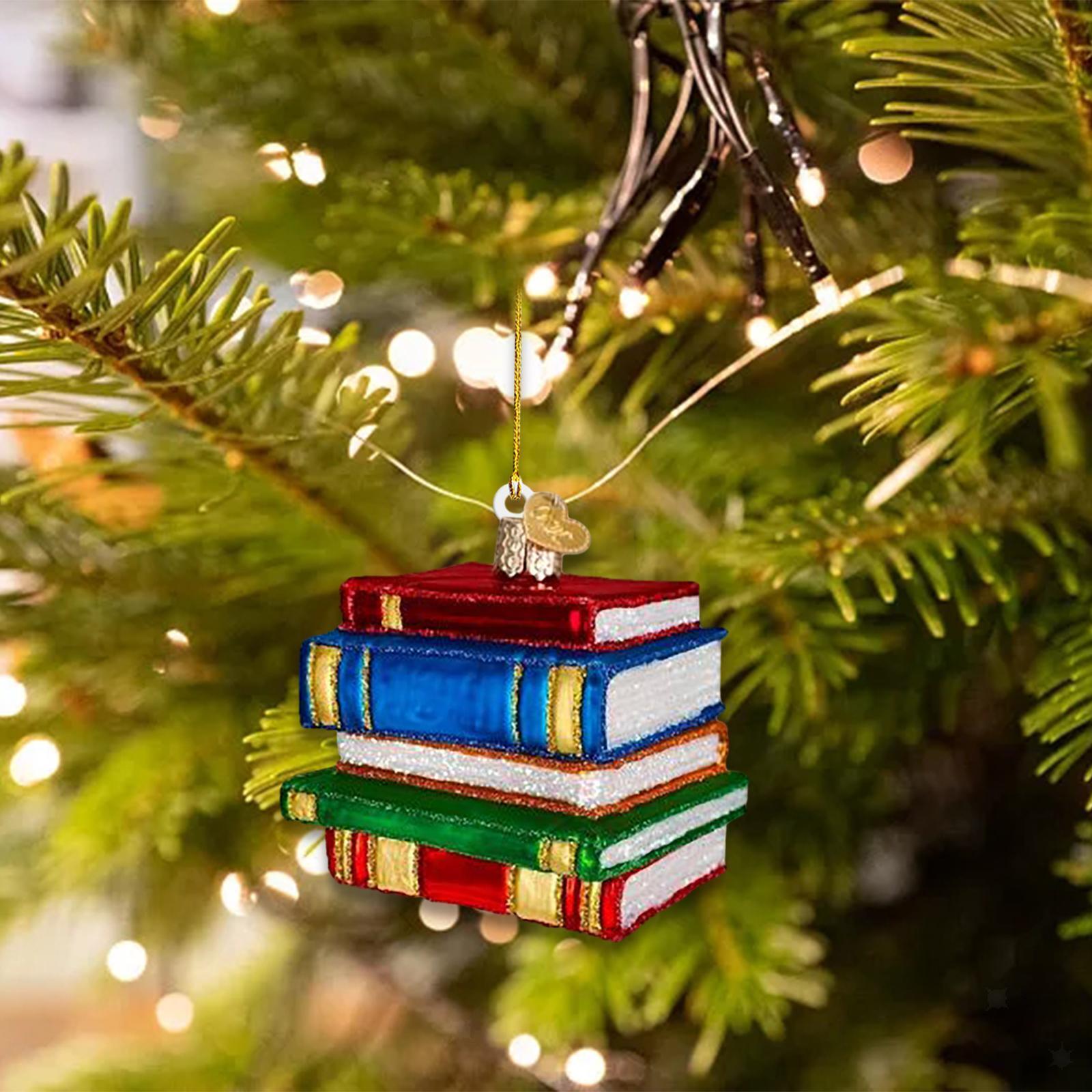 Stack of Books Christmas Ornament Cute Christmas Gifts Hanging Book Pendant