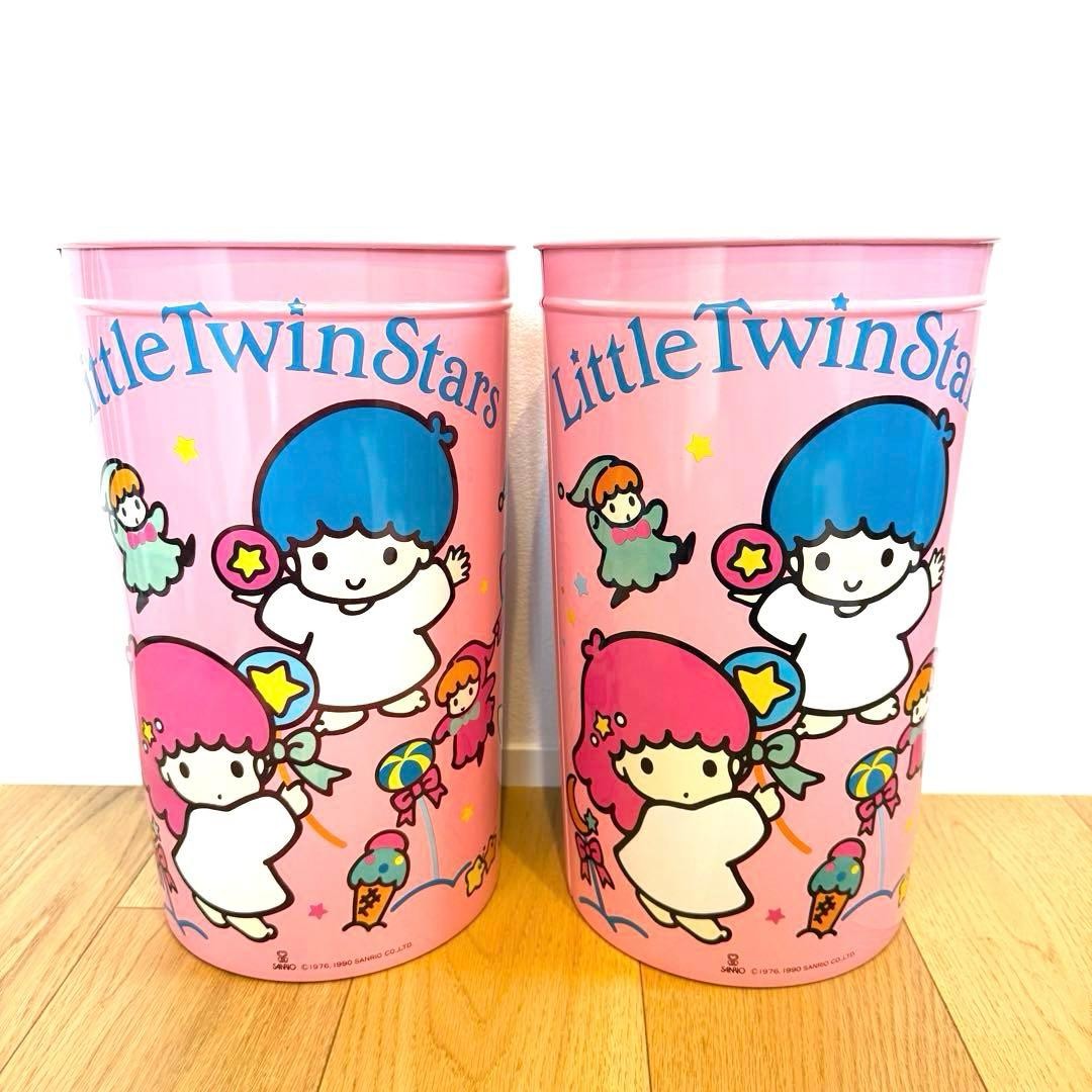 Sanrio Little Twin Stars Kurogane Trash Can Set of 2, Approx. 9.1x14.6 inch