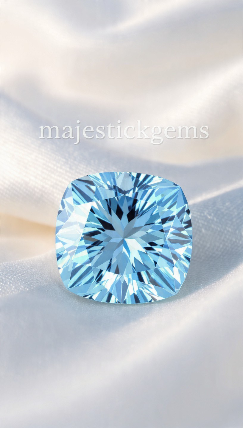 3 Ct Certified Natural Cushion Cut Sky Blue Color D Grade Diamond VVS1 Clarity