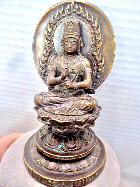 Japanese Vintage Dainichi Nyorai Buddha Bronze Statue bANTIQUE SIGNED BRONZE