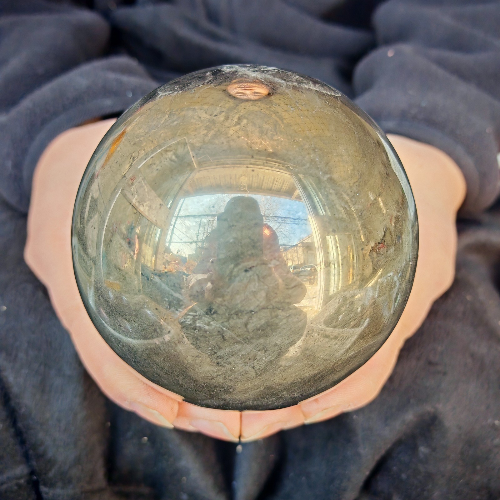 5.5LB Natural Crystal Chalcopyrite Sphere Reiki Healing Home Decor