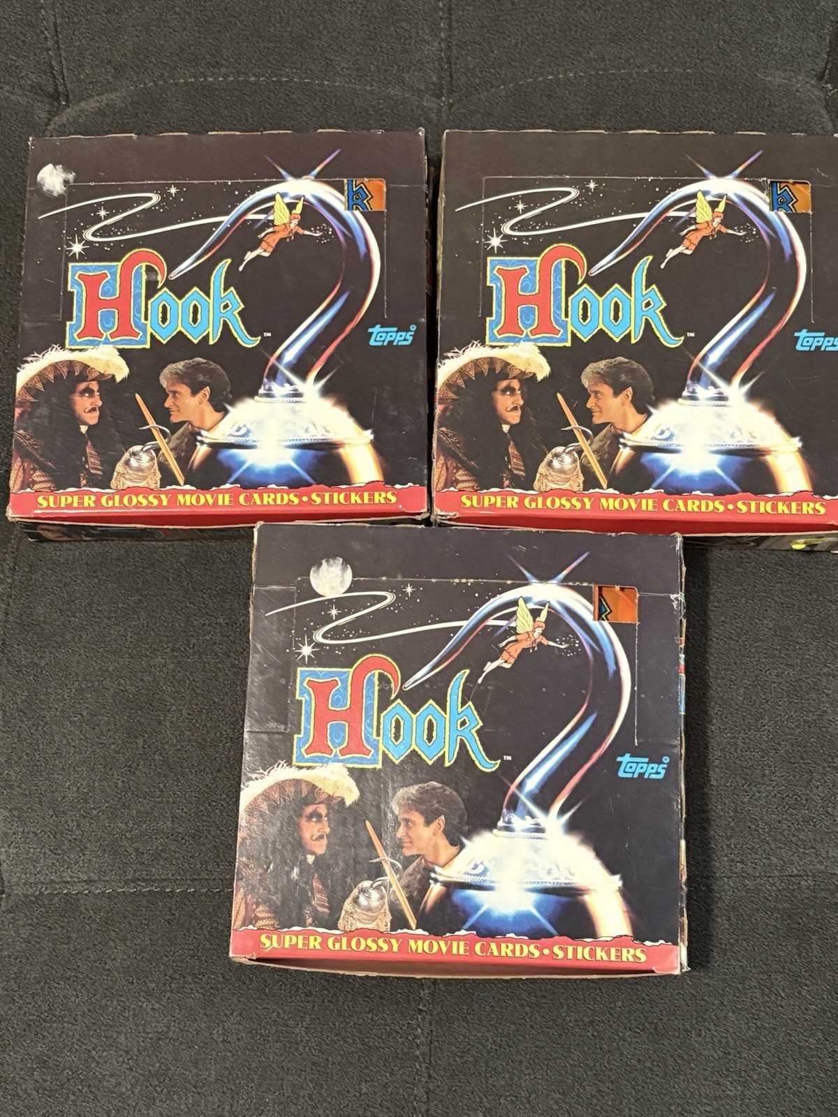 (3) 1991 Topps Hook Trading Cards - 36 Factory Sealed Packs Each (108 Total)