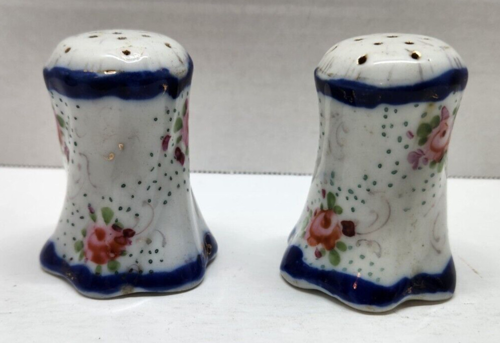 Vintage Floral Porcelain Salt & Pepper Shakers