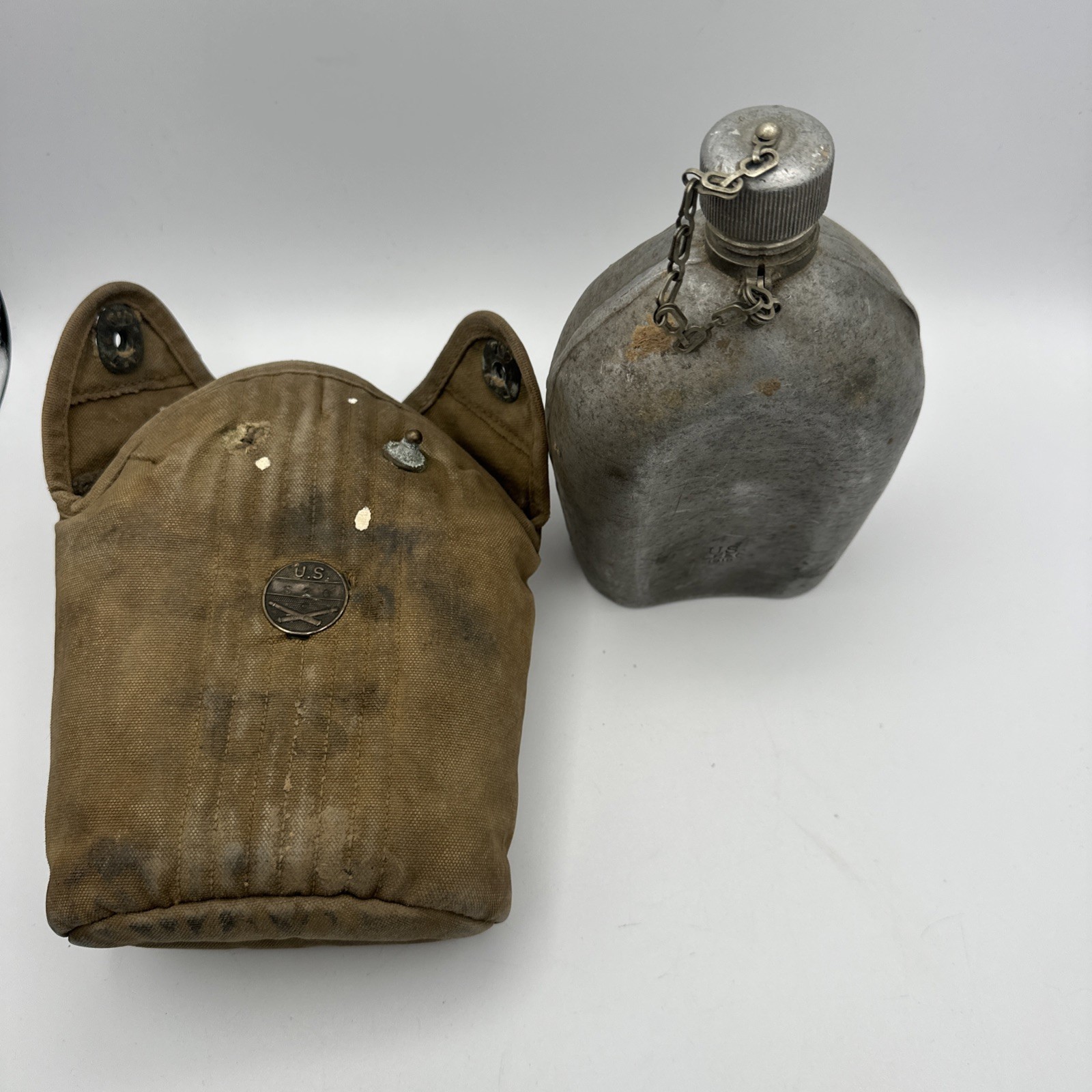 WWI US Army M1910 Canteen Set LF&C 1918 Cover Brauer Bros 8-18 Infantry Rare