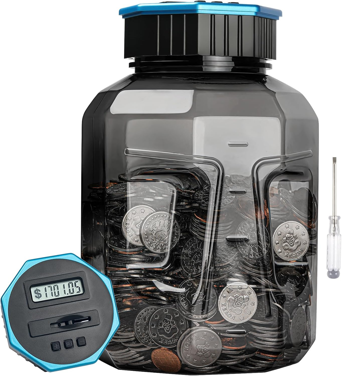X-Large Piggy Bank for Adults Kids, Digital Coin Counting Bank LCD Counter