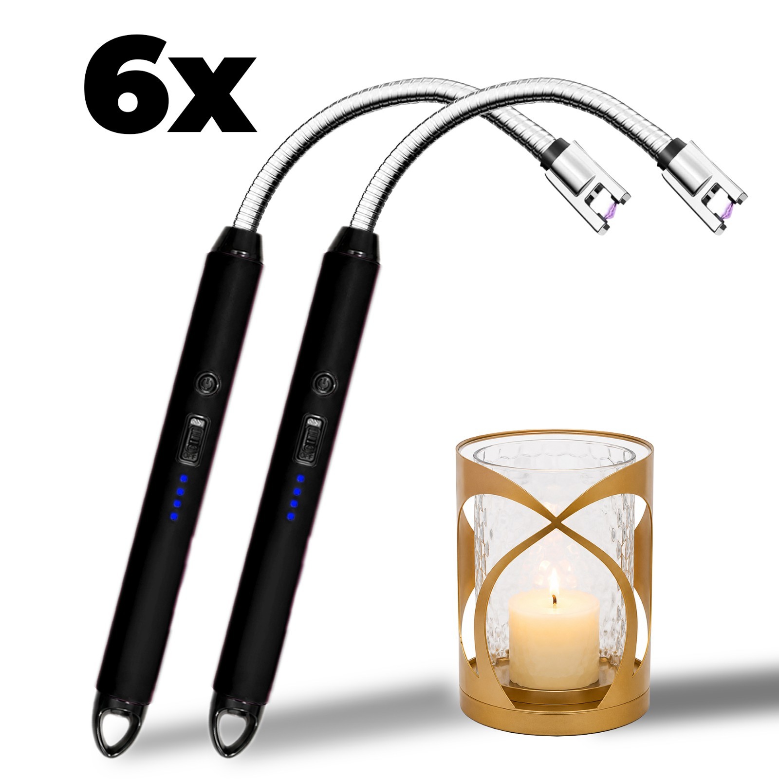 FightSense Plasma Lighter 2-Pack – USB Rechargeable Arc Lighter (6 PC)
