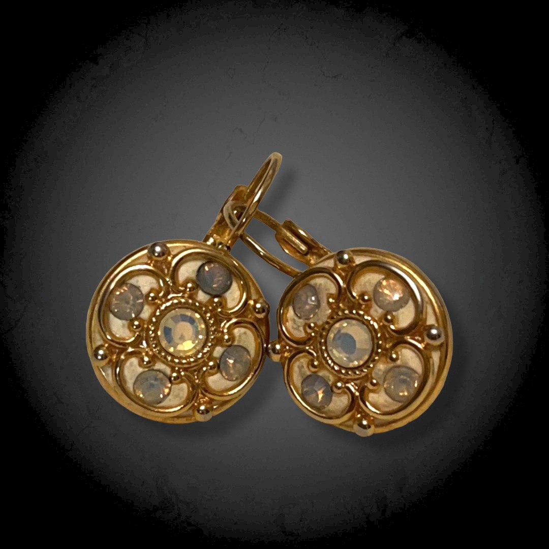 Michal Golan vintage earrings, gold tone