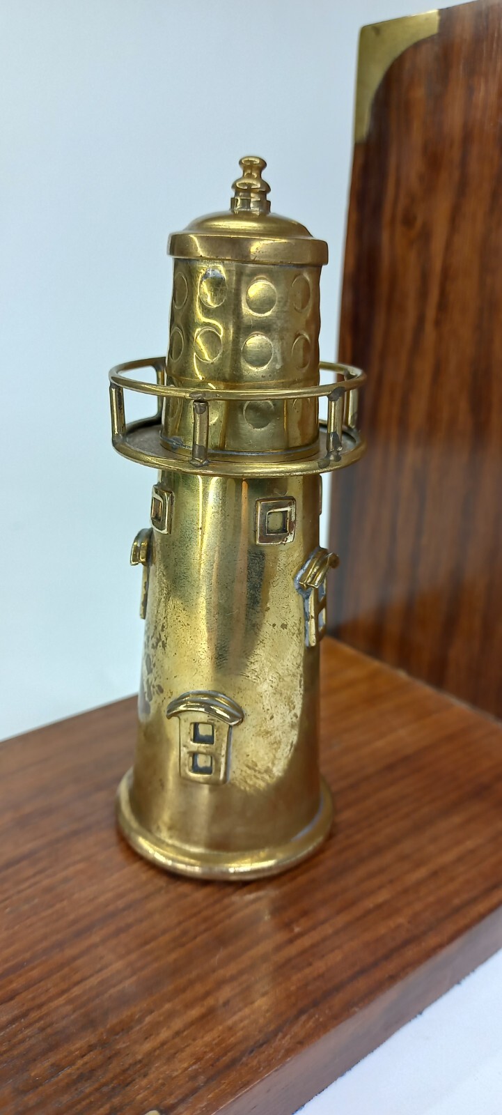 OLD VINTAGE BRASS LIGHTHOUSE Italy SEA CLUB Table Souvenir Rare 