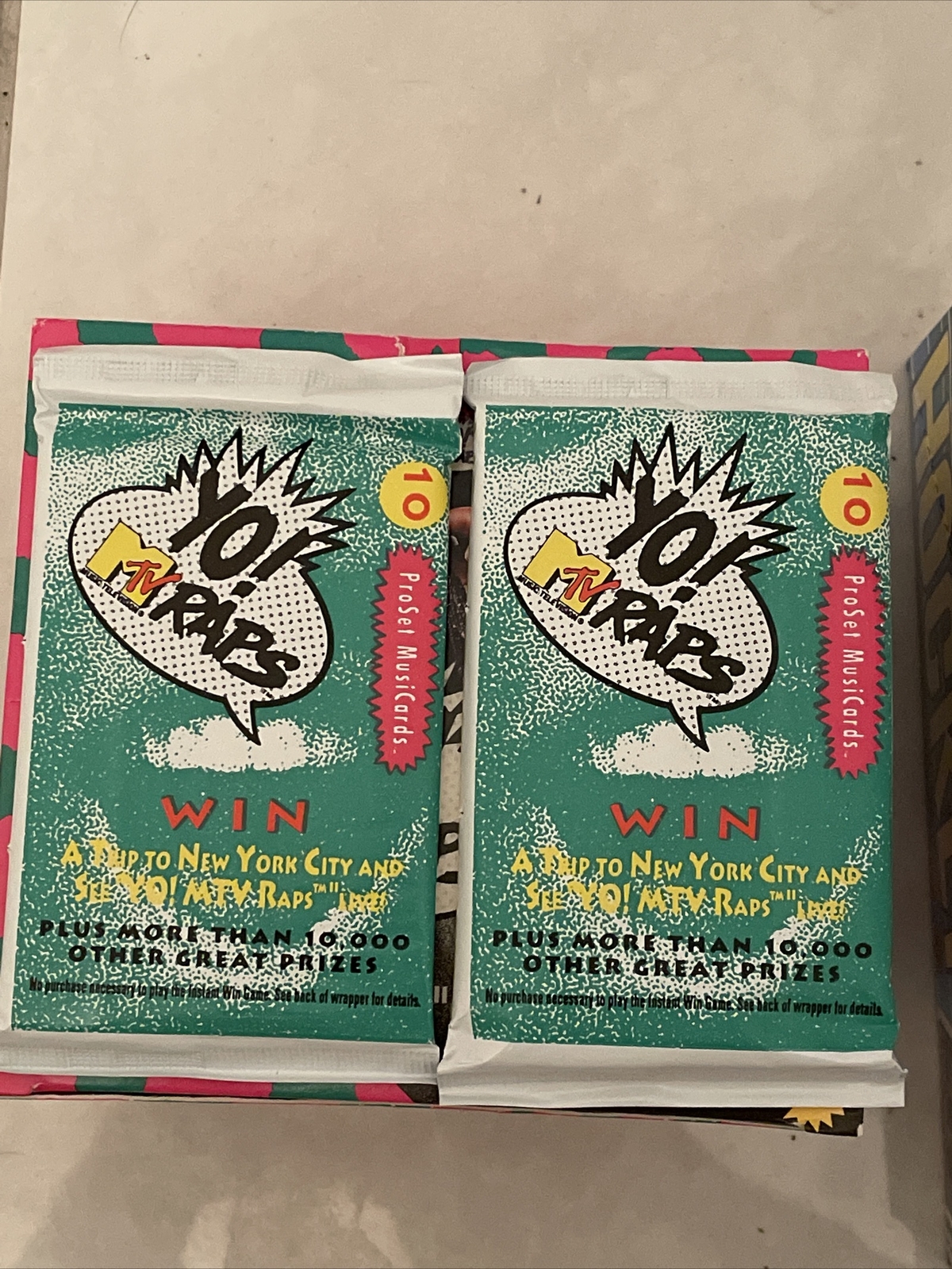 2 X 1991 YO MTV RAPS, PROSET MUSICARDS 20 Card Total; FACTORY-SEALED PACKs
