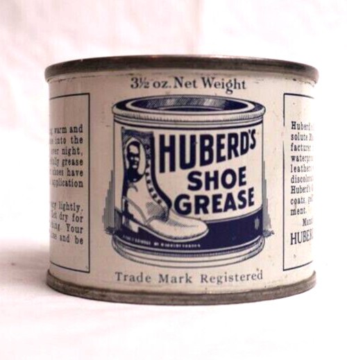 Vintage Can Huberd\'s Shoe Grease 3.5 Ounce Can, Great Graphics