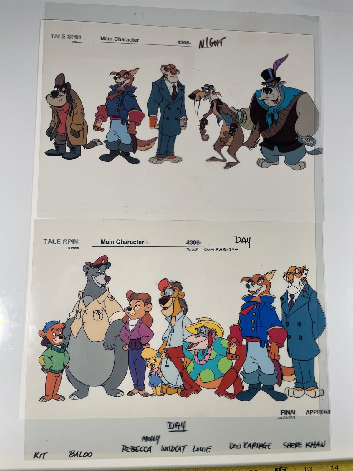 TALE SPIN animation Cels model Cel WALT DISNEY Print Model Art Vtg Cartoons R
