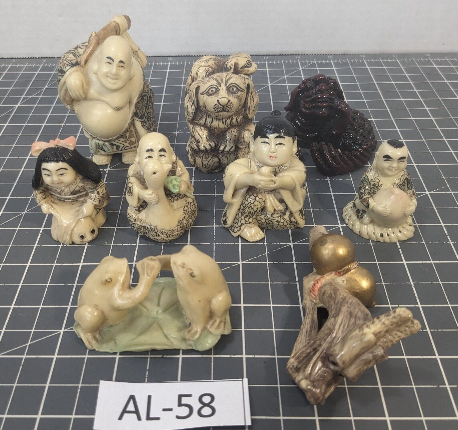 ** (VINTAGE) (9) Chinese Resin Figurines (UNUSUAL) AL-58