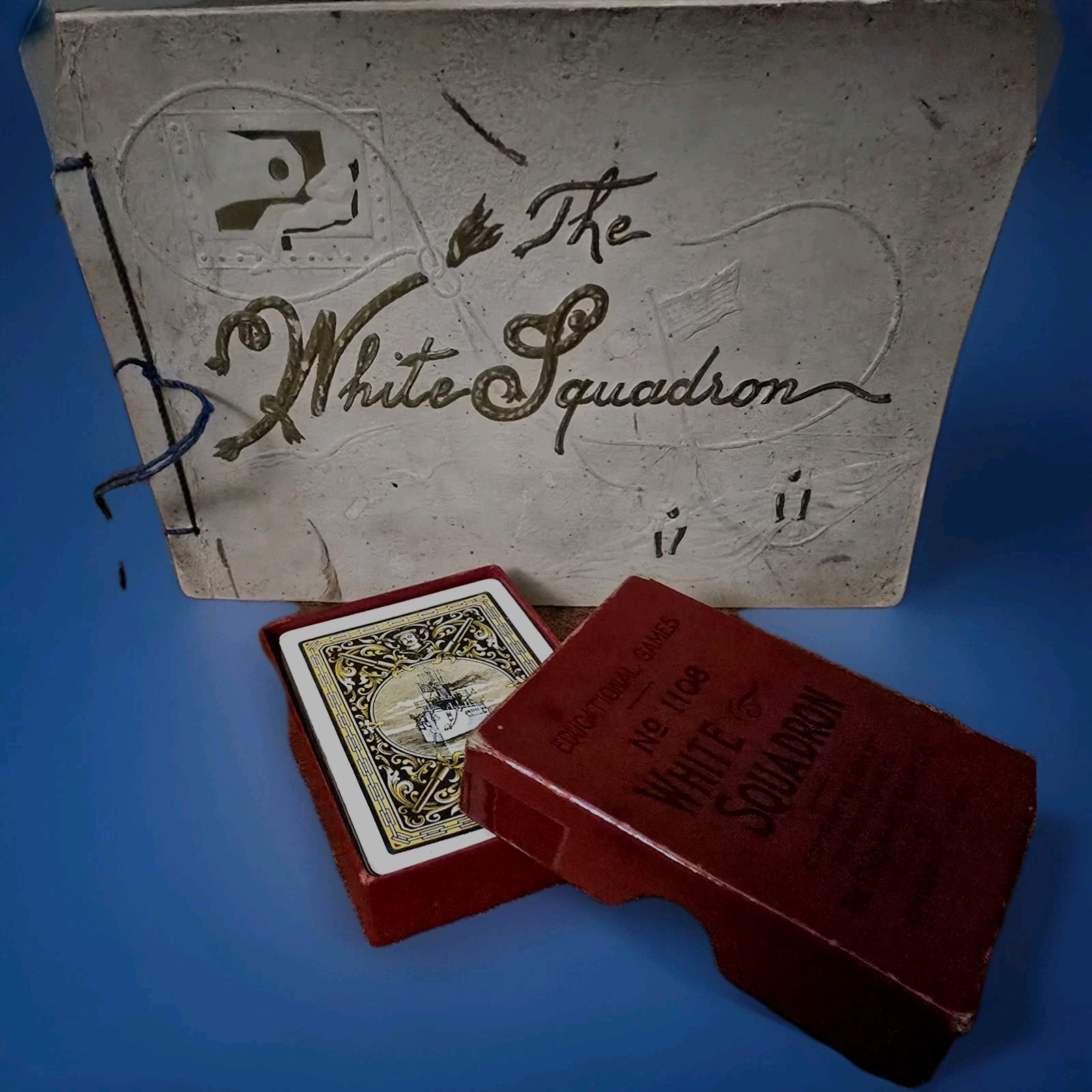 Antique Fireside Game Co White Squadron 52+2+Dir./ Woolson Spice Co Souvenir Bk