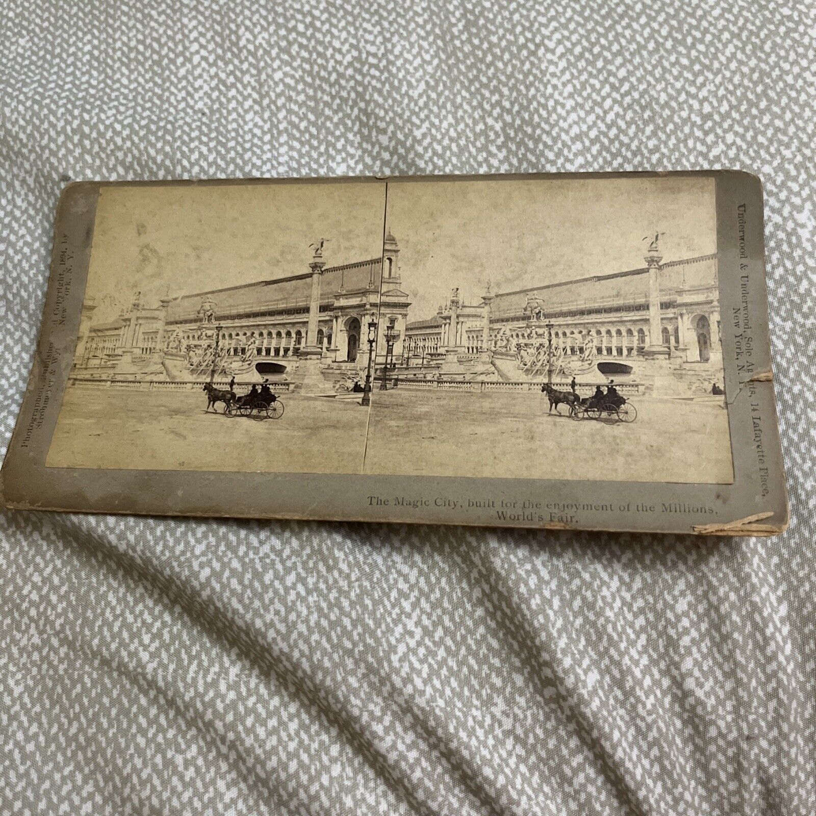 Antique 1894 Stereoview Card Photo: The Magic City at the World’s Fair