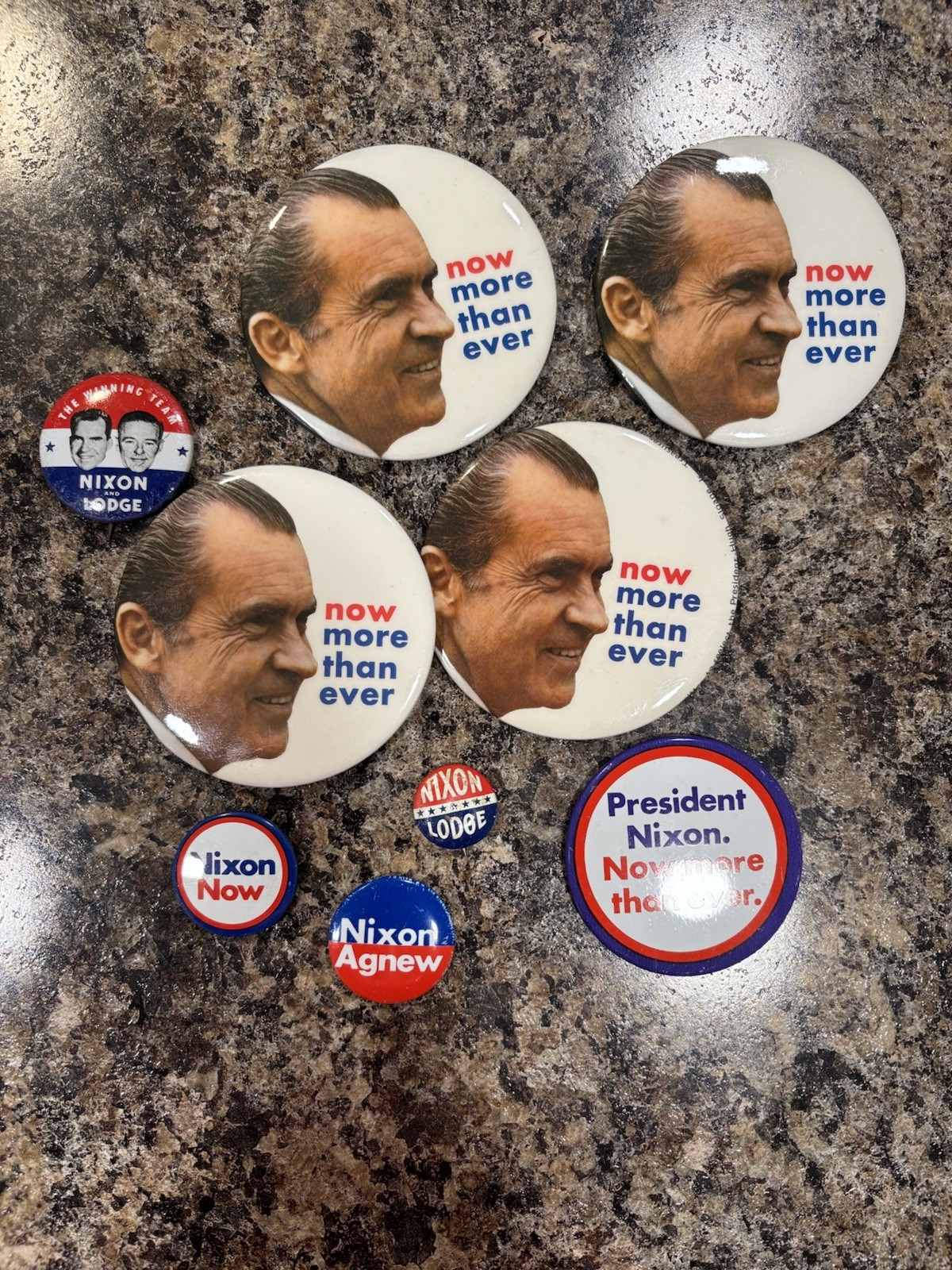 Vintage 1960 Nixon Lodge and 1968 1972 Agnew Political Pin Back  Lot Of 9
