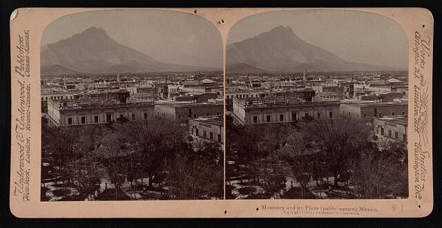 Photo:Monterrey Mexico Plaza Public Square 1901 Mountain City View