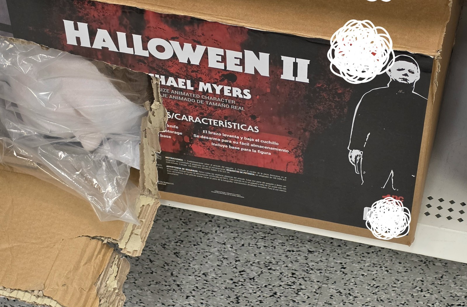 Halloween II Michael Myers Life-Size Animated Character Prop - Black/Red/White