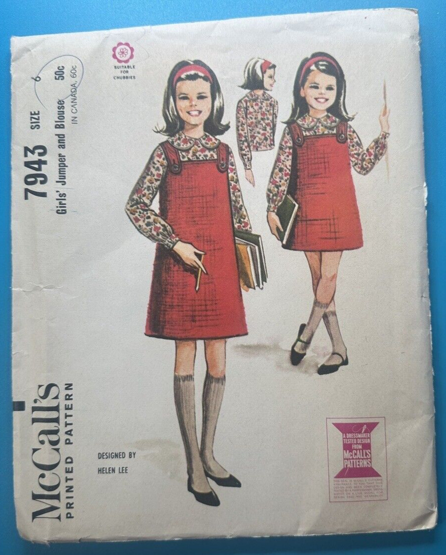 Helen Lee Designed Girls Dress Pattern McCalls 7943 1960\'s Vintage Size 6 Uncut