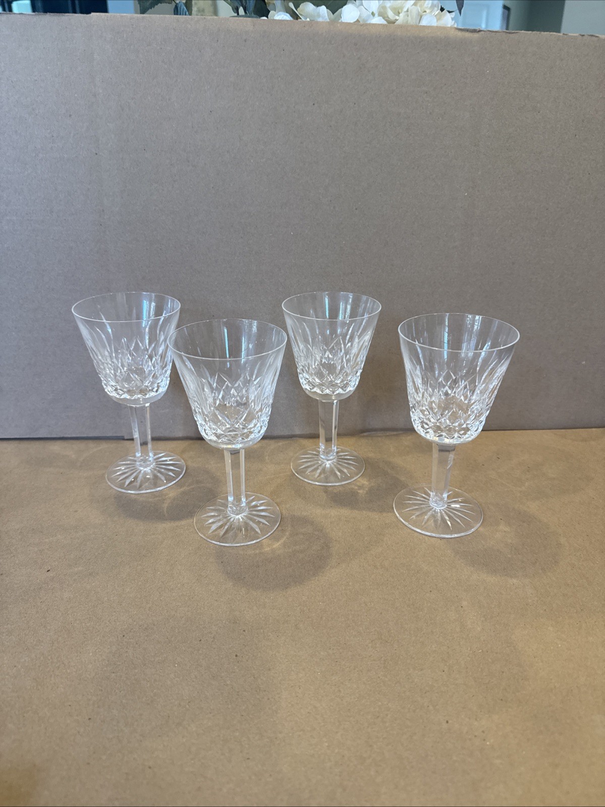 Waterford Lismore Crystal Wine Glasses Set of 4 Claret 5.7/8 Inch
