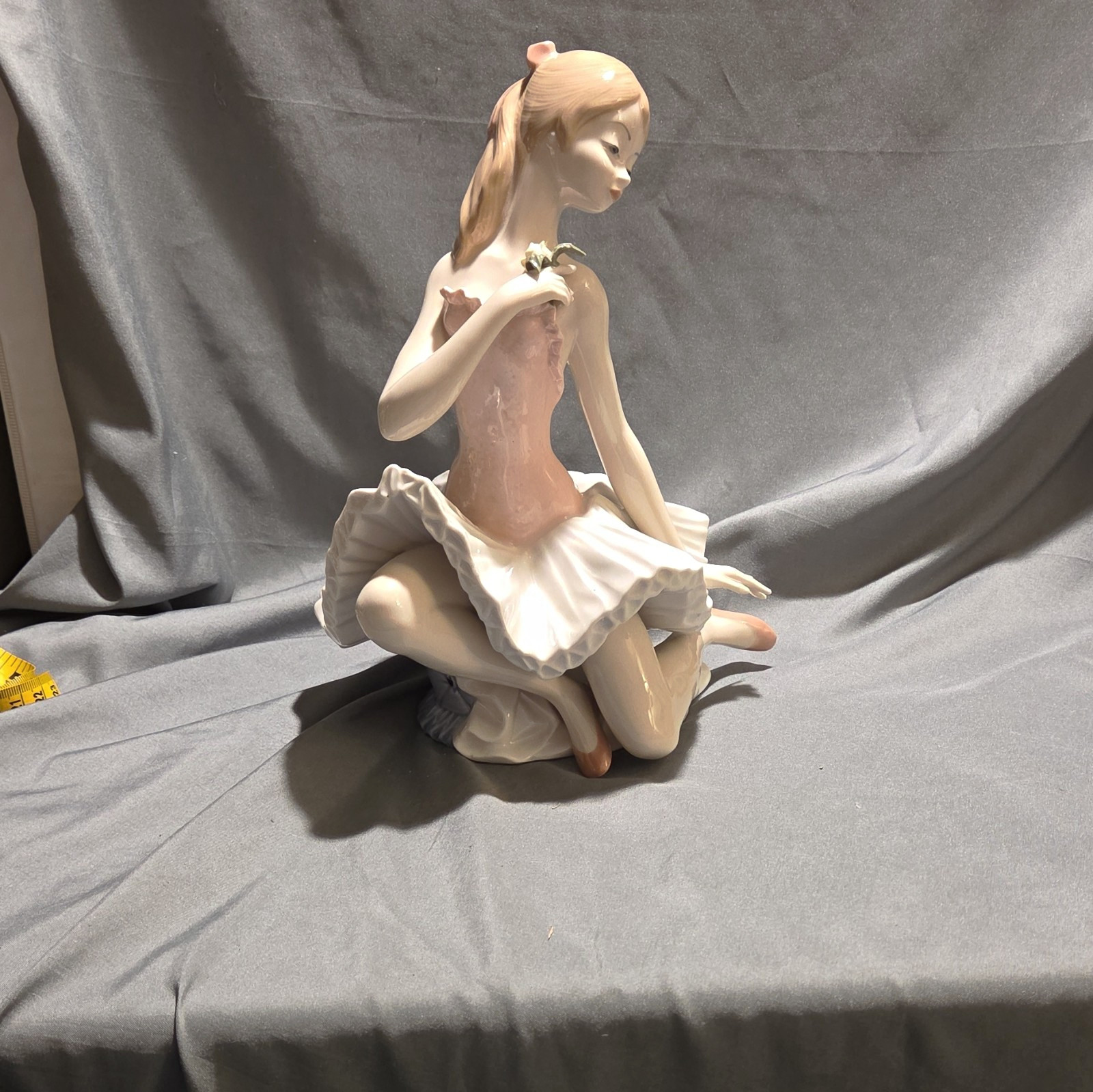 Vintage Rare Find Tengra Spain Porcelain Large Seated Ballerina Figurine 