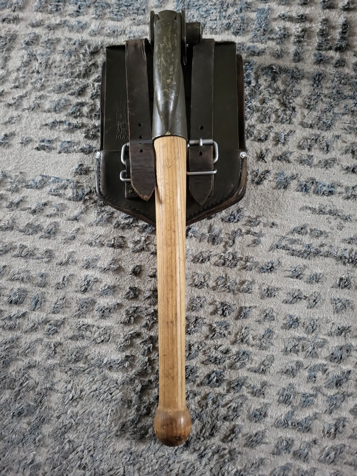 Vintage 60'S German Bundeswehr Army Folding Shovel E Tool With Cover Vintage 60'S German Bundeswehr Army Folding Shovel E Tool With Cover