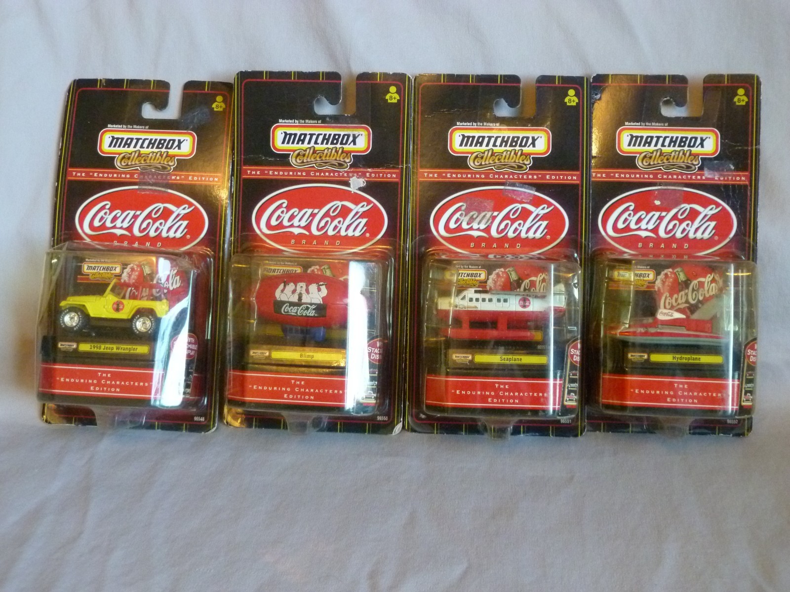 Matchbox Coca-Cola Enduring Characters Edition-Jeep,Blimp,Plane,Boat Lot of 4