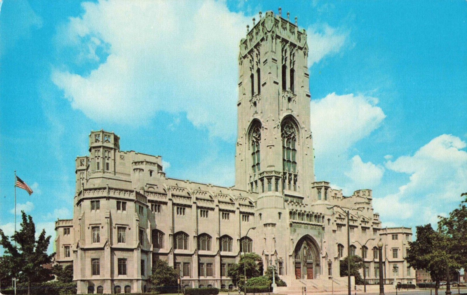 Indianapolis IN Indiana, Scottish Rite Cathedral & Tower, Vintage Postcard