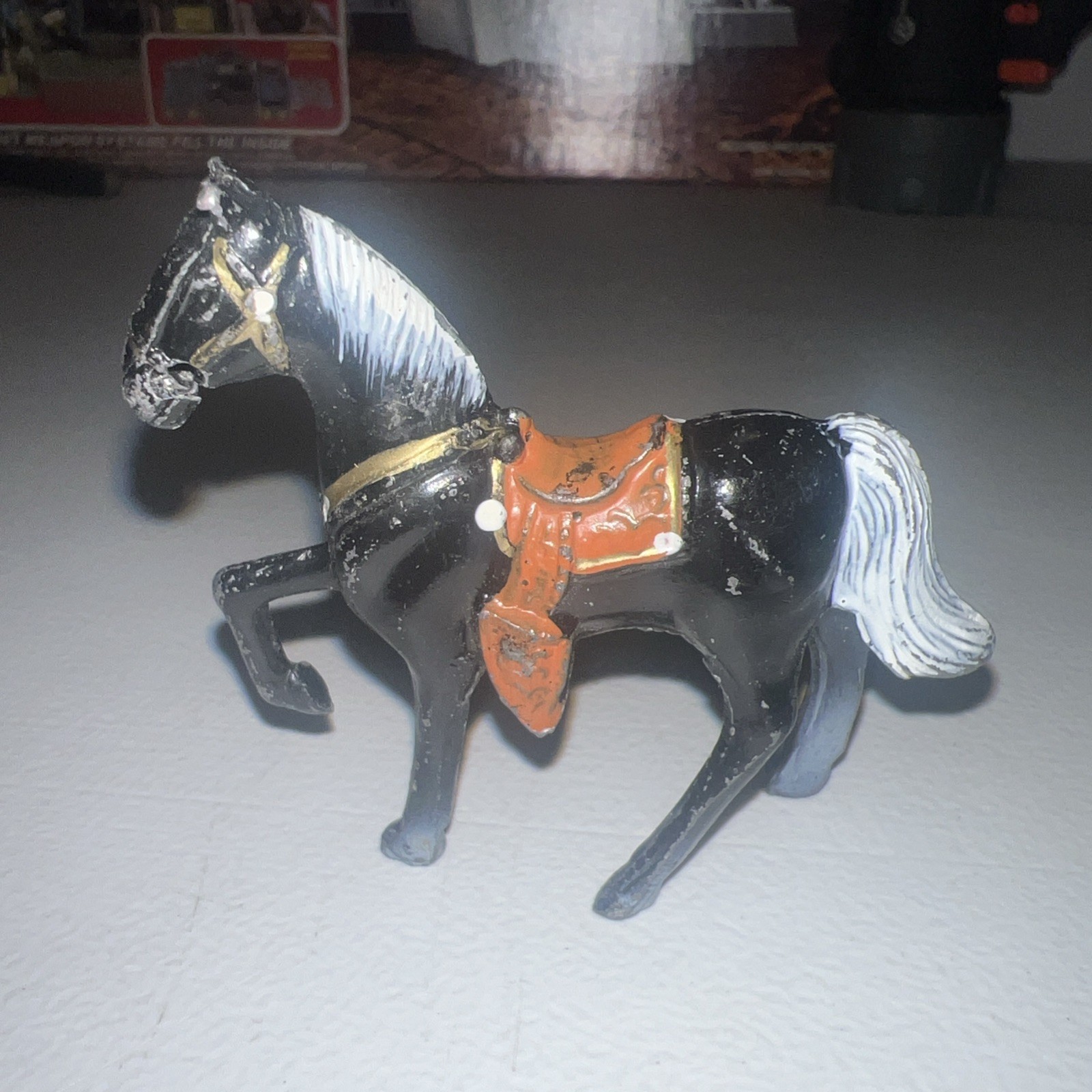 Vintage 1950's Cast Iron Horse Made in Japan - Black and White