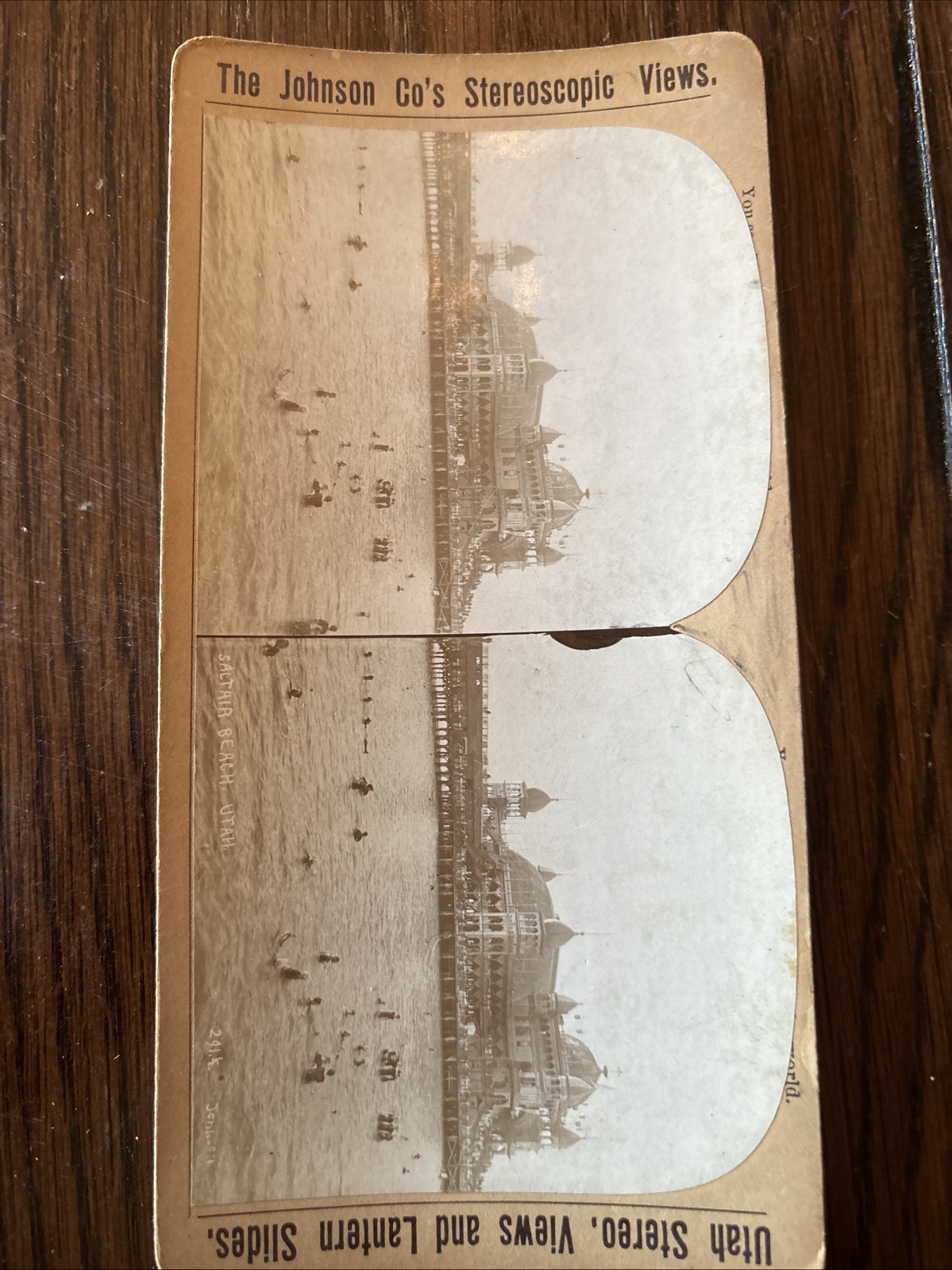 Rare Antique 1890s Utah Stereoview Saltair Beach Resort Pavilion Johnson Co