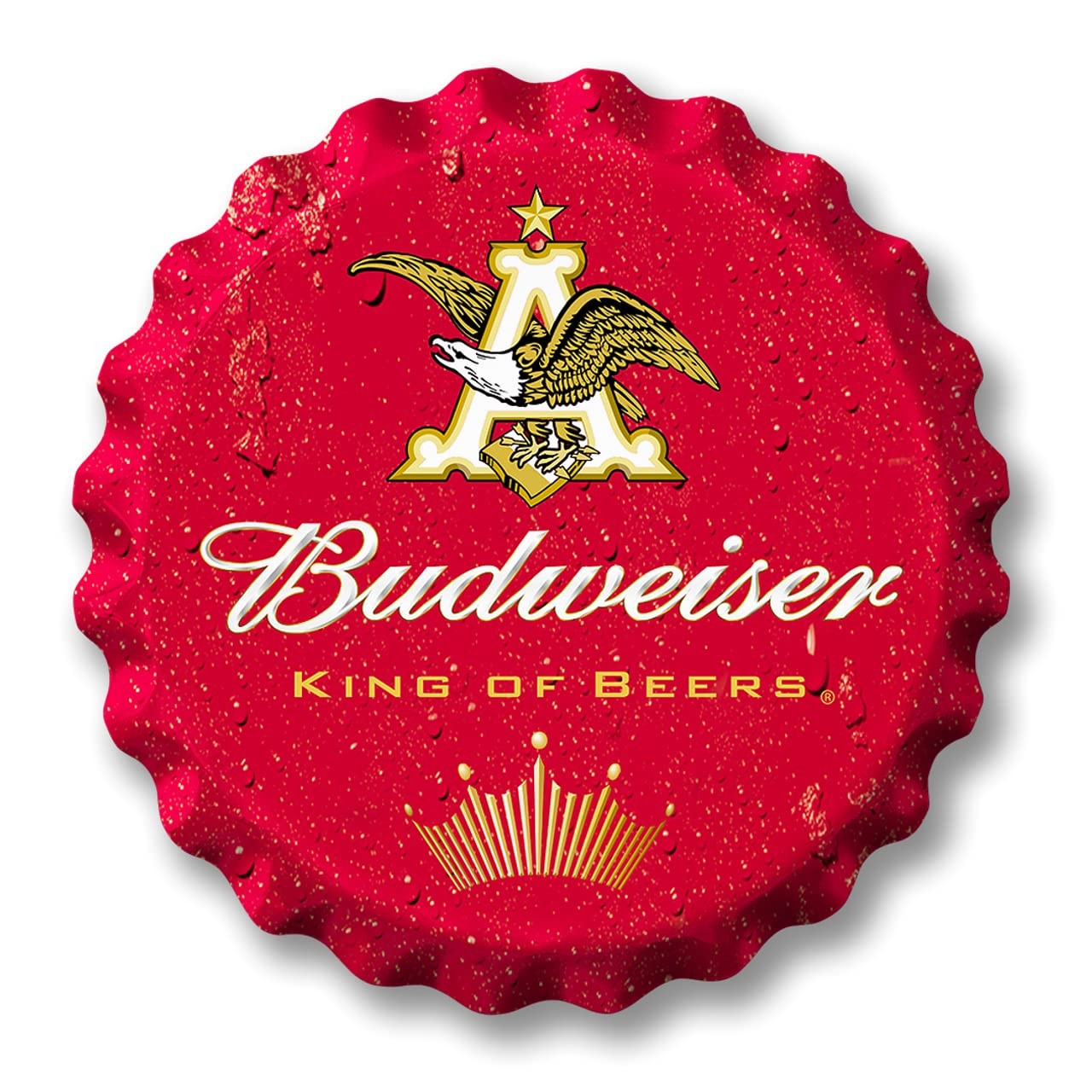 Desperate Enterprises Anheuser Budweiser Bottle Cap Aluminum Sign - 18\
