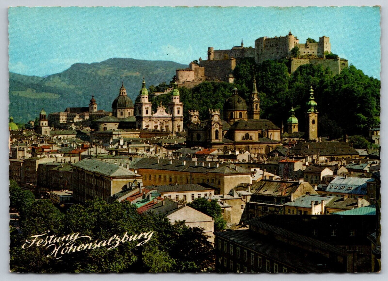 Postcard C 484, Salzburg, Austria, is known as the City of Festivals
