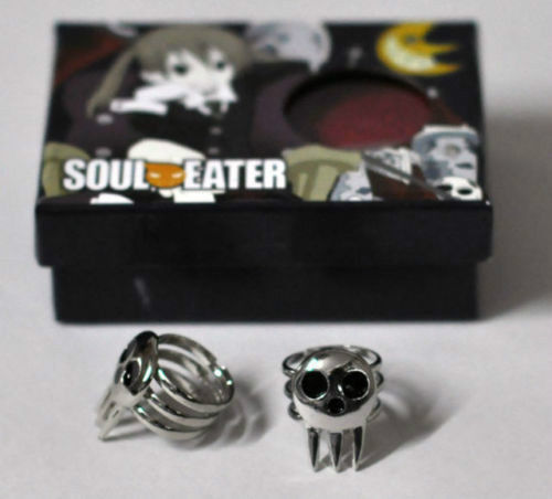 1 Pair Cosplay Ring Soul Eater Death Cosplay 2 Rings Set in box